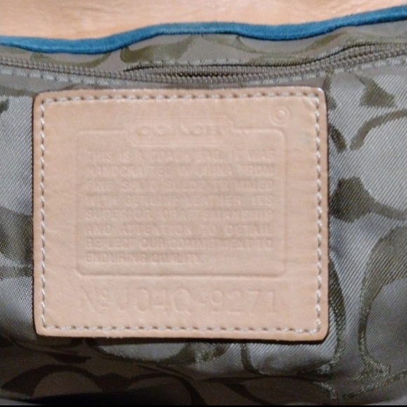 Coach vintage suede blue leather bag satchel tote - Picture 4 of 9